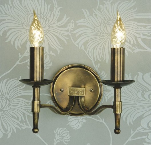 Antique Brass Double Wall Light